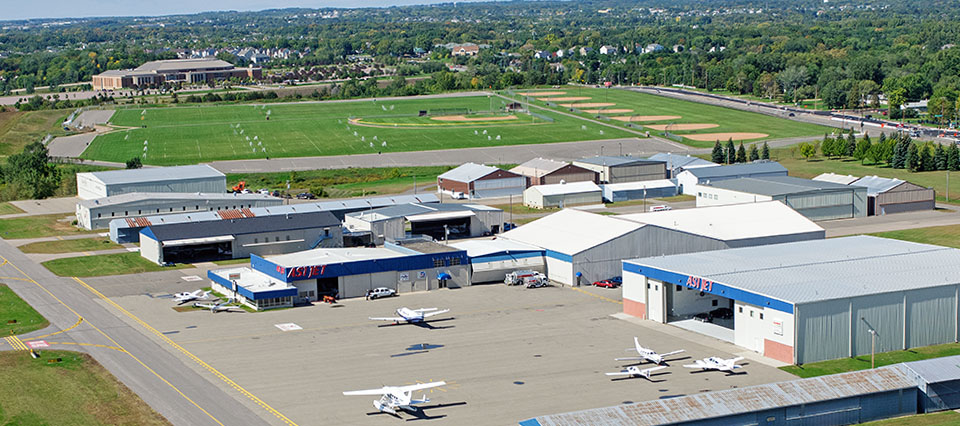aerial photo of small airport