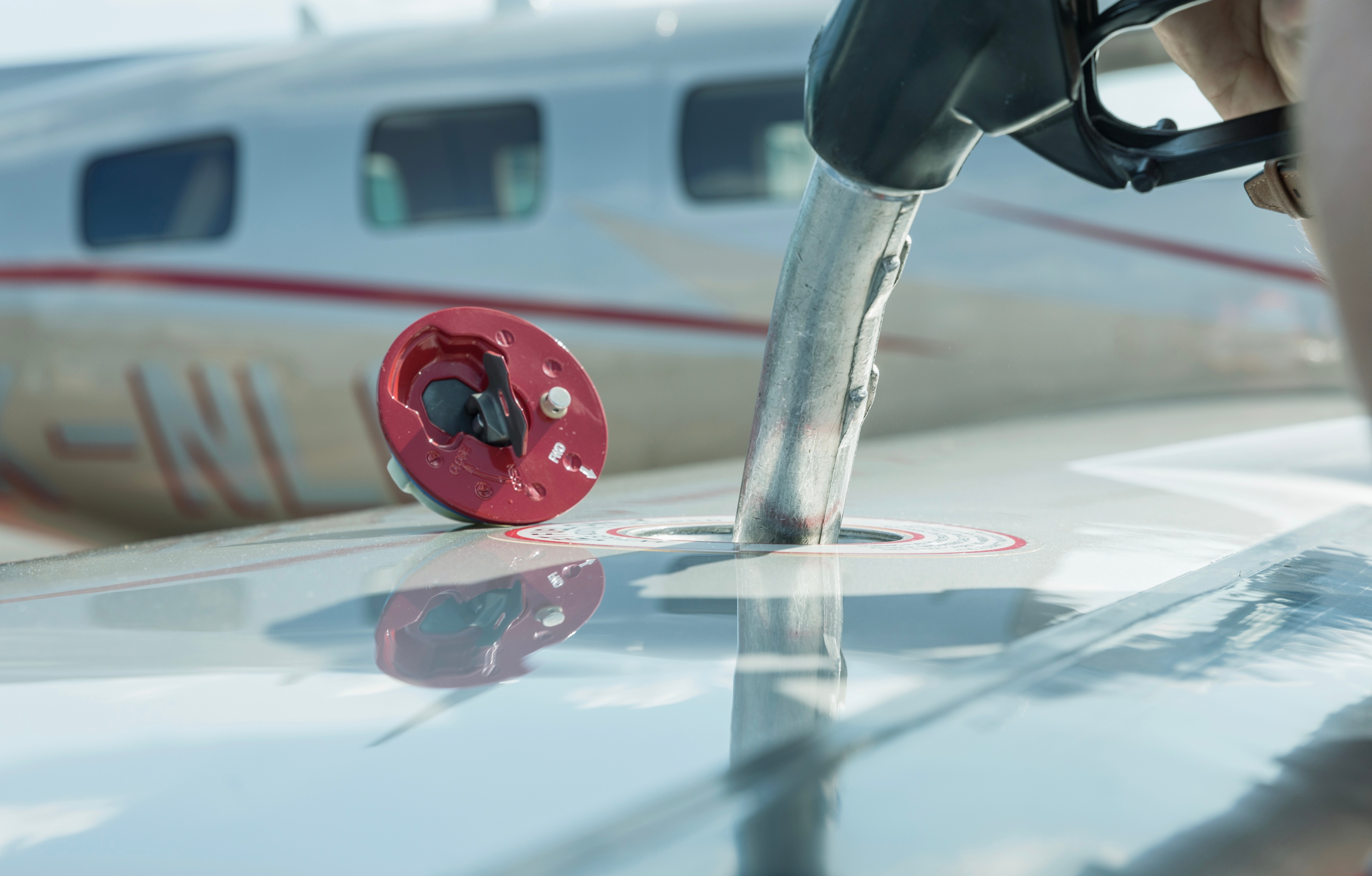 Fueling an airplane
