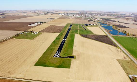 Aerial view of Luverne Minnesota airport